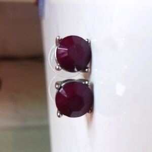 Large studs in silver setting